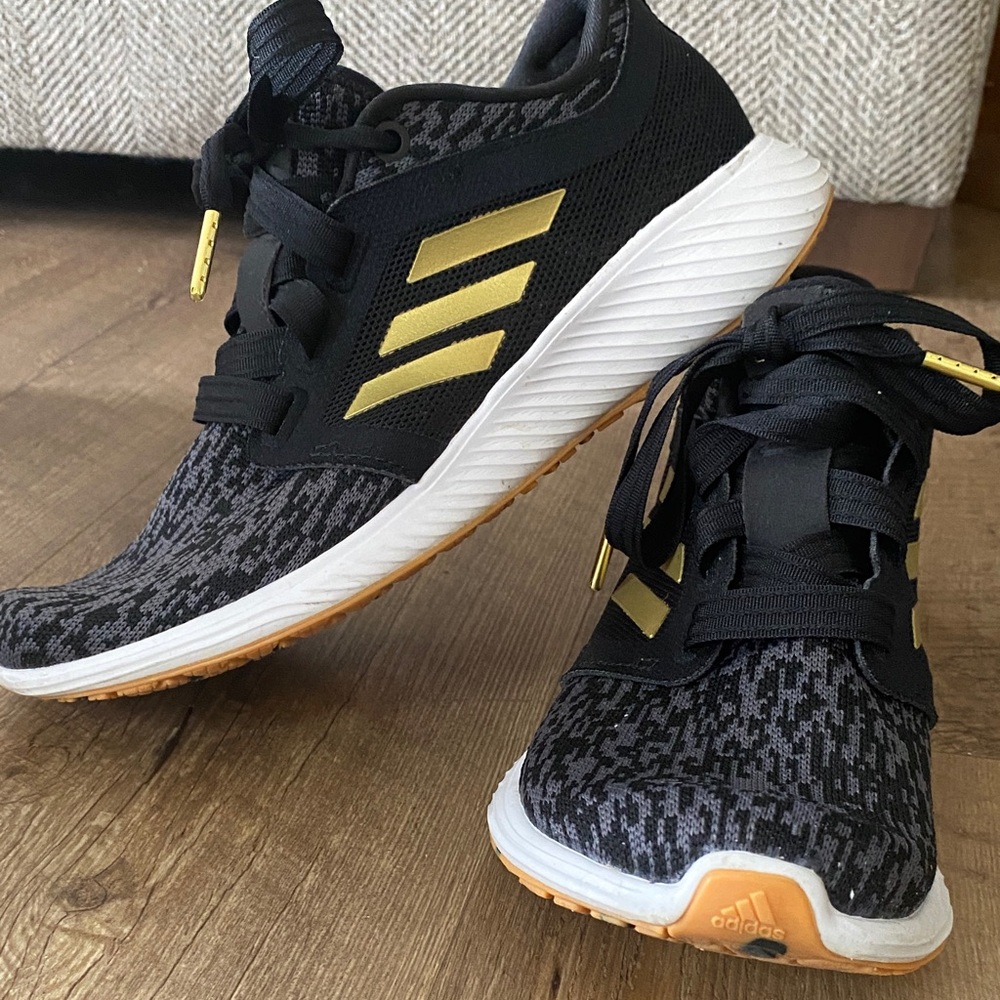Adidas Black and Gold Running Shoes
